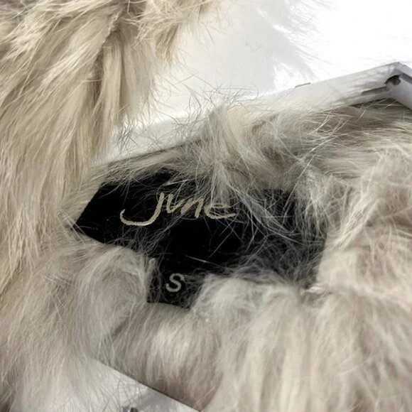 June Putty Rabbit Fur Open-Front Vest - Picture 6 of 7